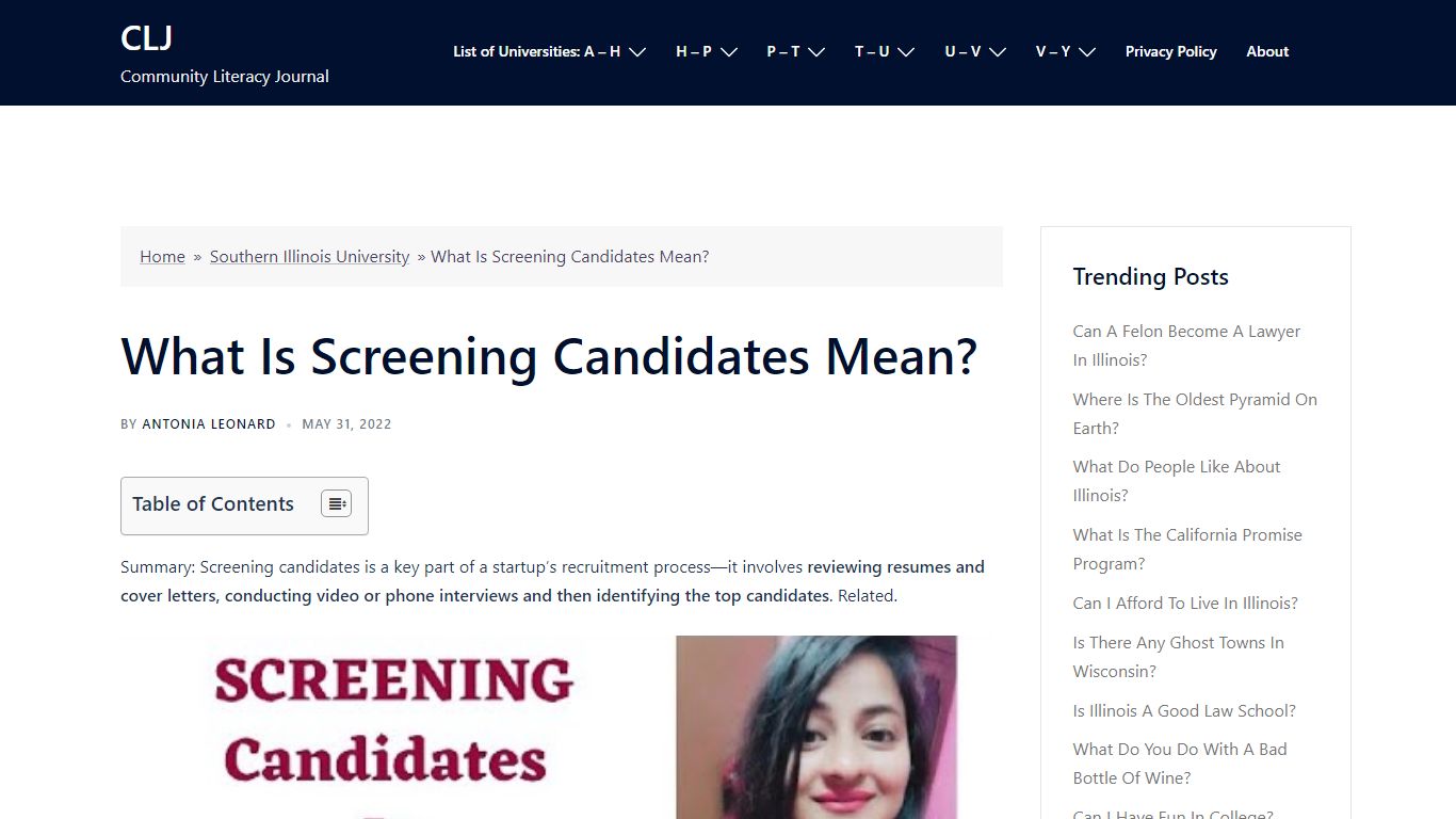 What Is Screening Candidates Mean? - CLJ